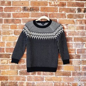J.Crew 3/4 Length Fairisle Sweater
